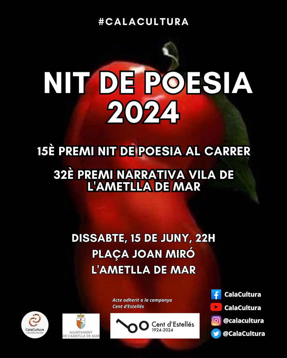 #NitdePoesiaalcarrer 2024

<a href="/ebredigitalcat/">ebredigital</a>
<a href="/marfanta/">marfanta.com</a>
<a href="/apropebre/">A Prop</a>
<a href="/Surtdecasa/">Surtdecasa</a>
<a href="/lacalartv/">La Cala RTV</a>
<a href="/ametllademartur/">L'Ametlla de Mar Tur</a>
<a href="/CulturaStte/">CulturaTerresEbre</a>
<a href="/EscriptorsAELC/">AELC</a>
<a href="/lletres/">Lletres catalanes</a>
#CalaCultura
#CentdEstellés #100dEstellés
#LAmetlladeMar #AmetlladeMar
#LaCala

⤵️