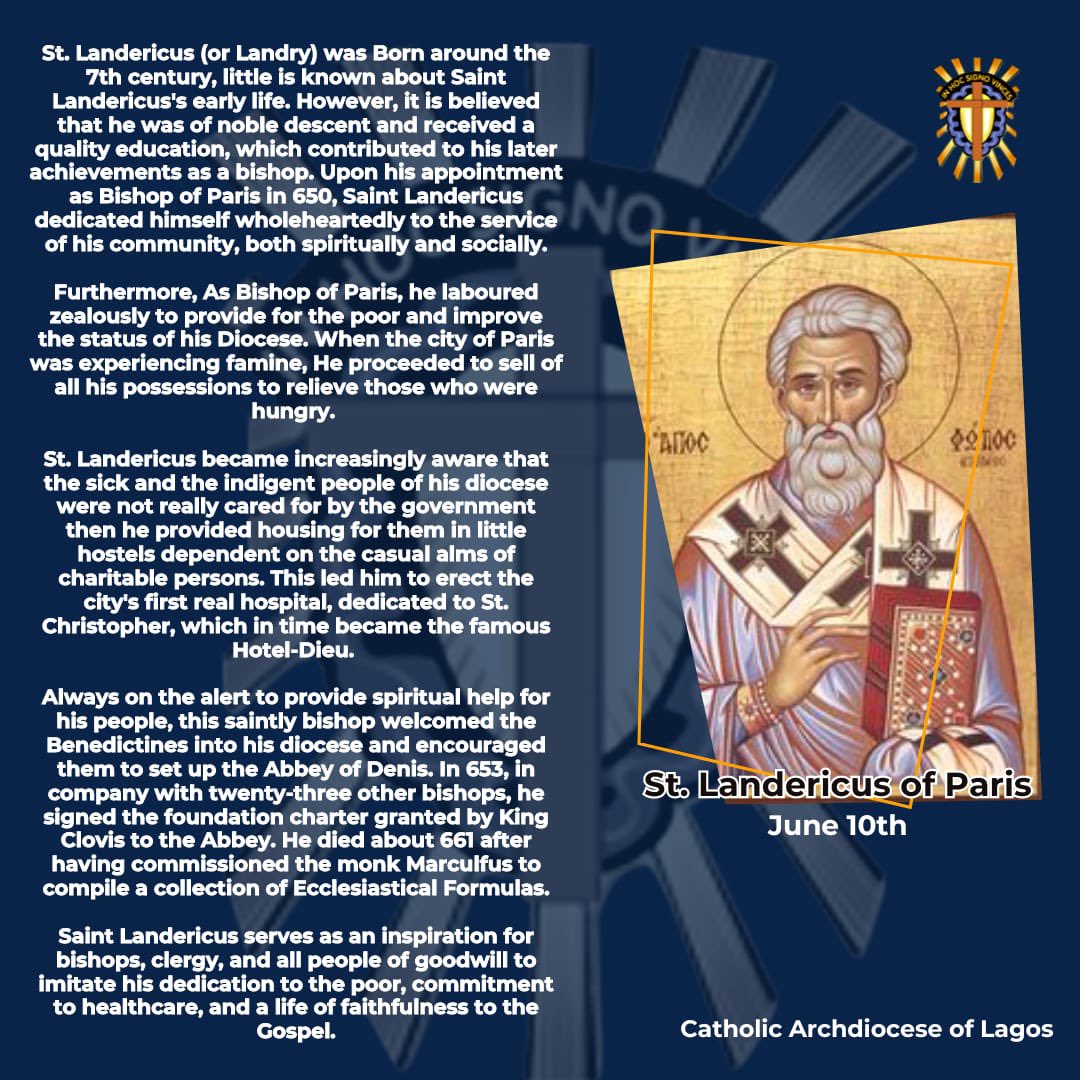 Lag_archdiocese's tweet photo. St. Landericus of Paris https://t.co/jE9smpRoEn