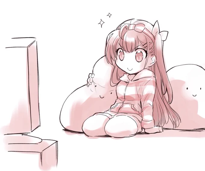 11話待機です!!わくわく!!雑誌描き下ろしイラストのルームウェアがかわいかったのでこっそりファンアートを…#神飢えアニメ 