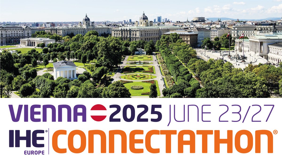 @IHE_Catalyst (@ihe_catalyst) on Twitter photo The 2025 IHE-Europe Connectathon will take place in Vienna, capital of Austria from 23-27 June 2025. Check our website frequently to keep up to date & book Vienna early <a href="/IHEBelgium/">IHE Belgium</a> @IHENL @IHE_fr <a href="/IHEAustria/">IHE Austria 🇦🇹</a> <a href="/IHE_USA/">IHE USA</a> <a href="/IHEIntl/">IHE International</a> @IHEsuisse <a href="/IHE_Australia/">IHE Australia</a> <a href="/IHE_Gazelle/">IHE_Gazelle</a> The 2025 IHE-Europe Connectathon will take place in Vienna, capital of Austria from 23-27 June 2025. Check our website frequently to keep up to date & book Vienna early <a href="/IHEBelgium/">IHE Belgium</a> @IHENL @IHE_fr <a href="/IHEAustria/">IHE Austria 🇦🇹</a> <a href="/IHE_USA/">IHE USA</a> <a href="/IHEIntl/">IHE International</a> @IHEsuisse <a href="/IHE_Australia/">IHE Australia</a> <a href="/IHE_Gazelle/">IHE_Gazelle</a>