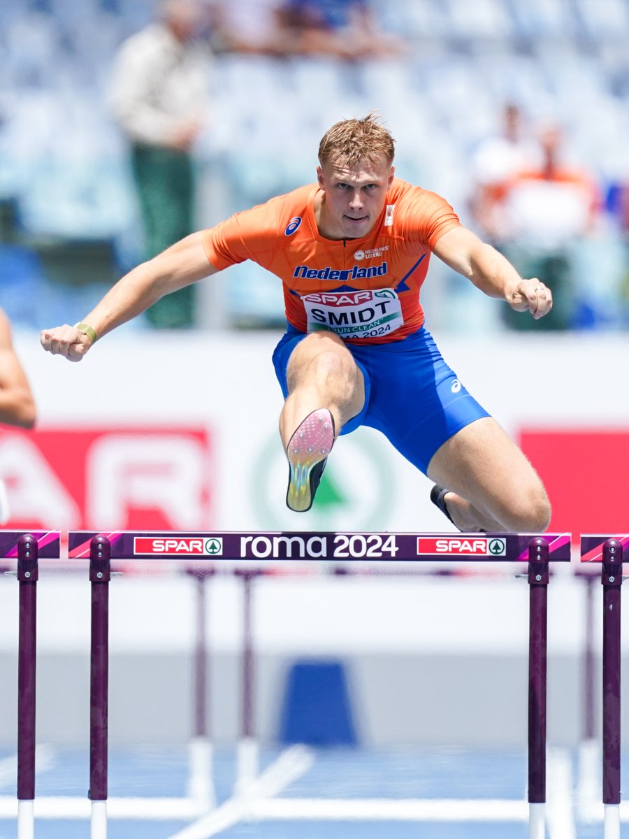 Atletiekunie's tweet photo. Grote Q voor Nick! 🔥

Nick Smidt zien we terug in de finale van de 400 meter horden. Hij werd tweede in zijn halve finale.

#Rome2024 
📸 BSR Agency https://t.co/NDb2esaJw9