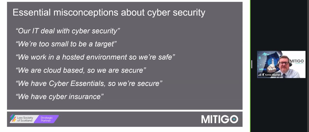 Mitigo Cybersecurity (@mitigogroup) on Twitter photo Last week, Mitigo hosted a webinar in partnership with <a href="/Lawscot/">Law Society Scotland</a>, themed on why cybersecurity is still the elephant in the room, discussing some common misunderstandings around #CyberRiskManagement.
Missed us? We will be at <a href="/Lawscot/">Law Society Scotland</a> Legal Tech Conference: lawscot.org.uk/members/cpd-tr… Last week, Mitigo hosted a webinar in partnership with <a href="/Lawscot/">Law Society Scotland</a>, themed on why cybersecurity is still the elephant in the room, discussing some common misunderstandings around #CyberRiskManagement.
Missed us? We will be at <a href="/Lawscot/">Law Society Scotland</a> Legal Tech Conference: lawscot.org.uk/members/cpd-tr…