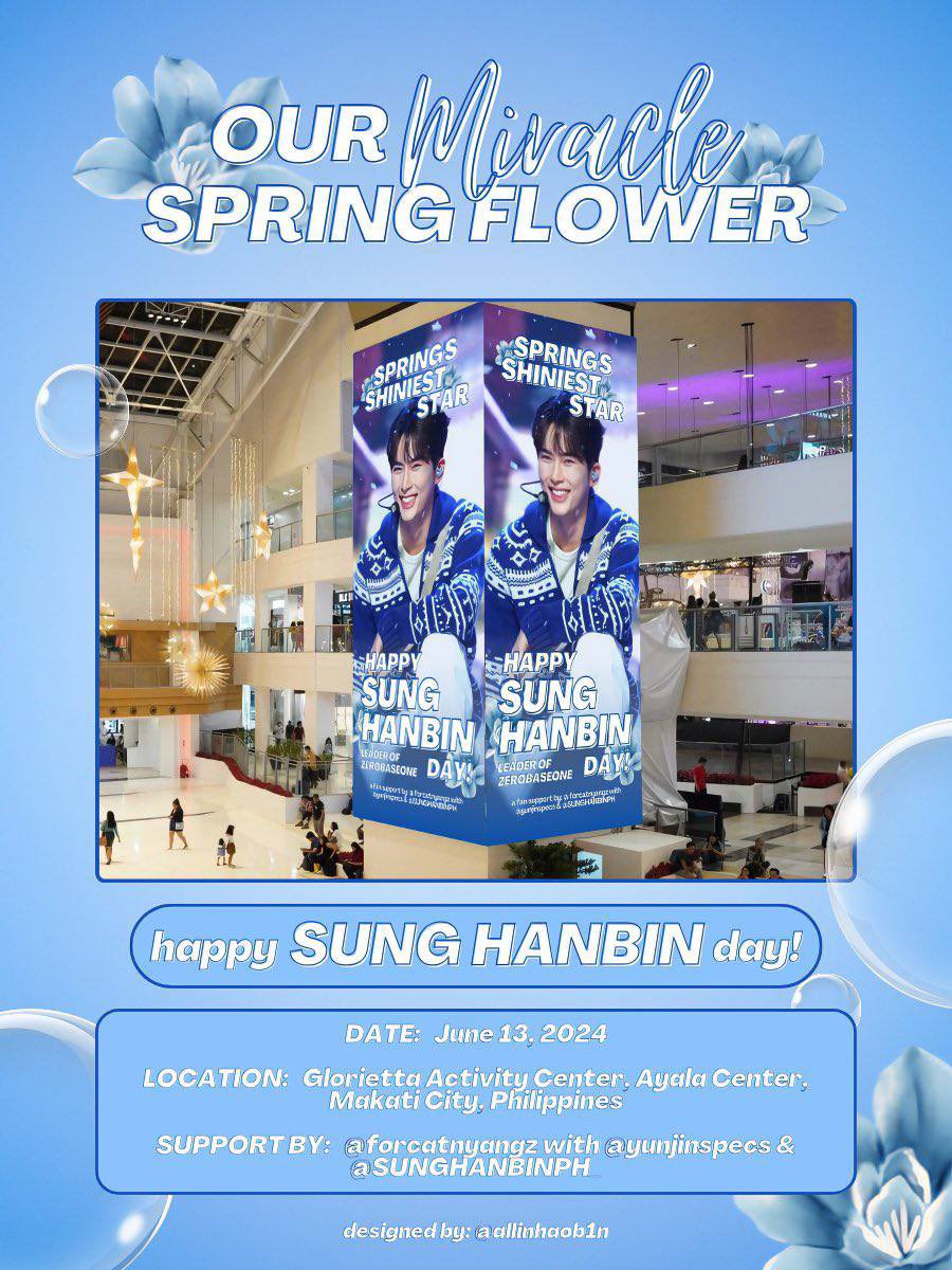 SUNGHANBINPH_'s tweet photo. 𝟸𝟶𝟸𝟺 𝙱𝚒𝚛𝚝𝚑𝚍𝚊𝚢 𝙻𝙴𝙳 𝙰𝚍 𝙿𝚊𝚛𝚝 𝟷

Don’t miss our LED Ad for Sung Hanbin this coming June 13 at Glorietta Activity Center. If you are near the area, be sure to check it out. 🩵

This project is led by @forcatnyangz with @yunjinspecs and us, @SUNGHANBINPH_ 

#SUNGHANBIN #ZEROBASEONE #ZB1 #성한빈