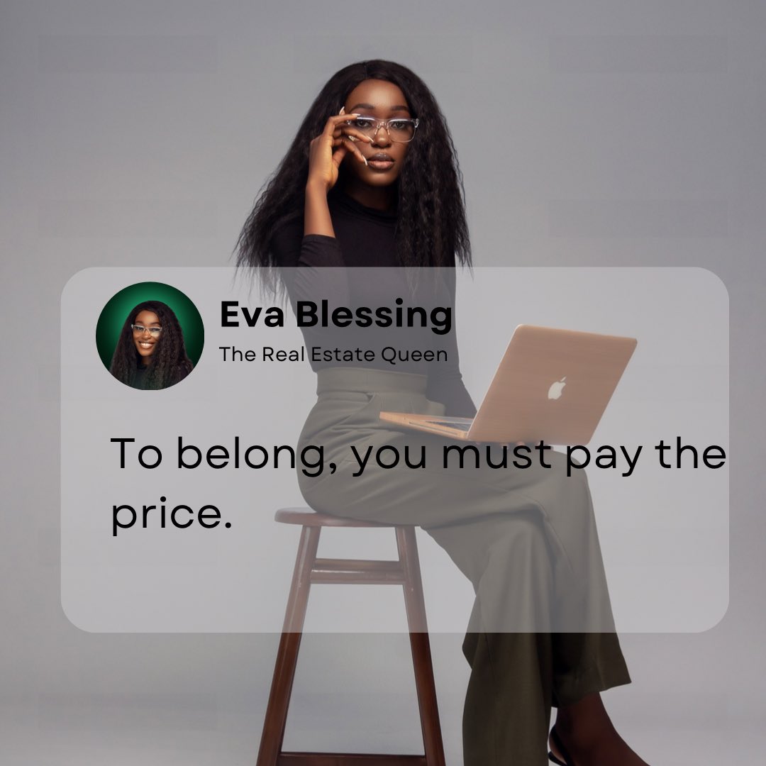 is_evablessing's tweet photo. - Get work done and feel among or
- Don’t get to work and feel less

So choose your “belonging” wisely.

P.S) If you want to belong among men who use real estate to create wealth, Call +234 902 871 9409 https://t.co/UxKwMWDfk1