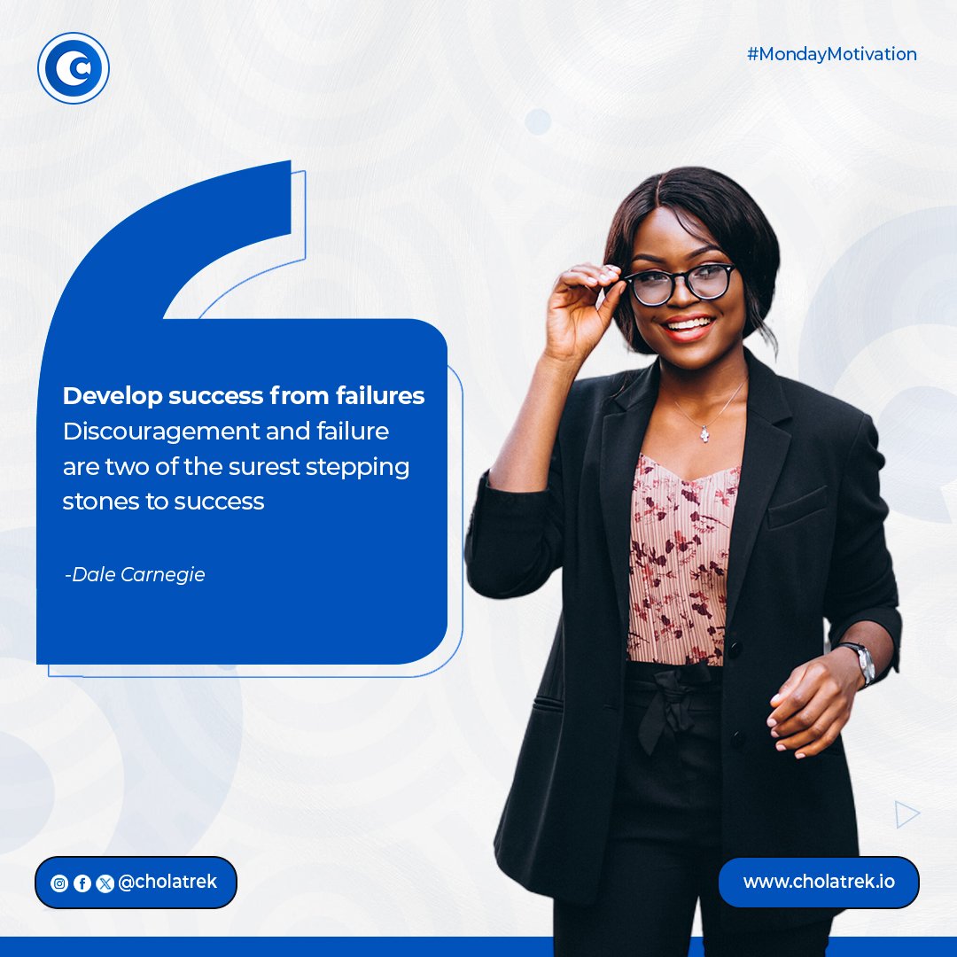 Cholatrek_tech's tweet photo. Getting to the success top requires a level of growth step; and these steps could include timely failures, setbacks, discouragements &amp; many more.

But your ability to overcome them, gives you a guarantee to attaining the peak! https://t.co/CIHdMCpkzp