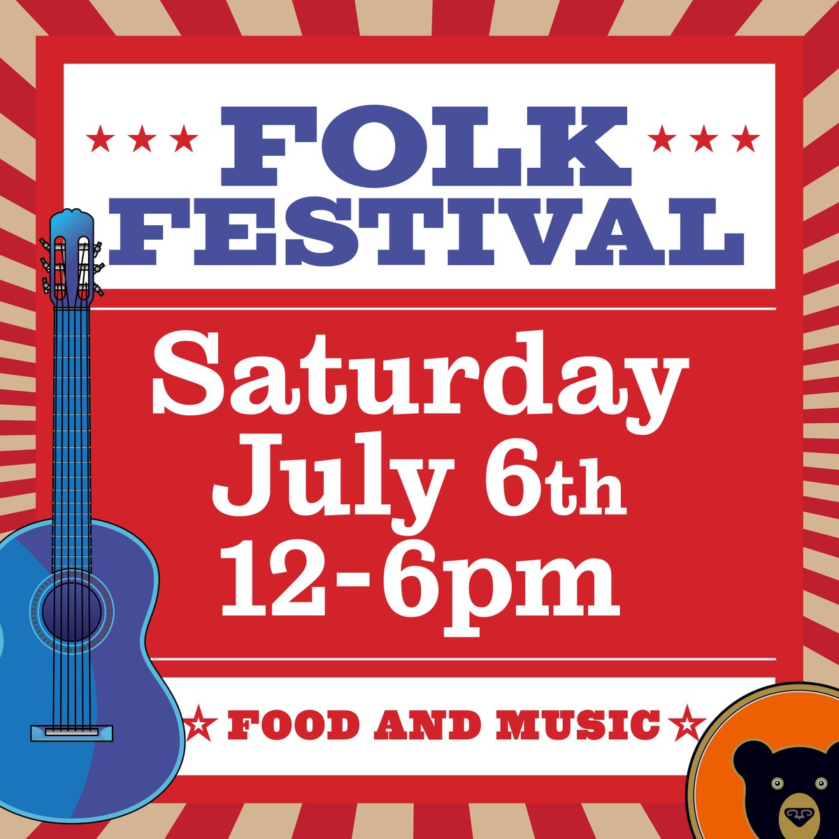 🎉 Bearsville Folk Festival on July 6! Doors open at 12 PM. Folk &amp; roots music from 1-6 PM with County Line Bluegrass, The Acoustic Medicine Show, &amp; Jenna Nicholls. BBQ, drinks, kids' activities &amp; more! 🎶🍔🍷 #BearsvilleFolkFestival #WoodstockNY tickets @bearsvillecenter.com