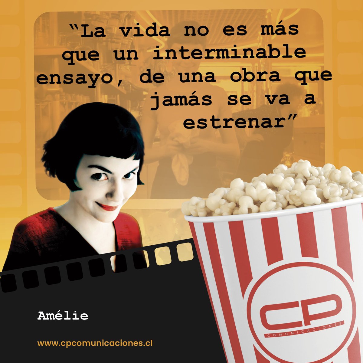 ¡En CP Comunicaciones te invitamos a descubrir tu Inspiración Semanal! ⭐️

Dale un impulso a tu día con nuestra frase motivacional de los lunes. 🎬

Descubre la sabiduría de aquella película 📽️ que puede cambiar tu perspectiva y encaminarte hacia el éxito. 🌈

¡Acompáñanos en