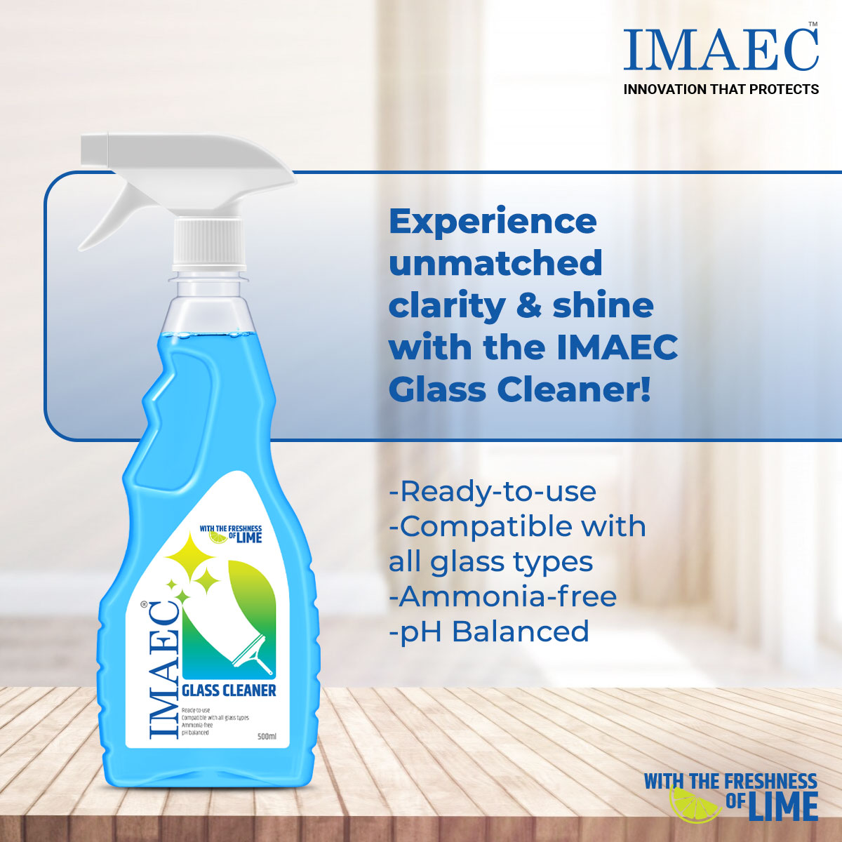 imaecpharma's tweet photo. Keep your glass items sparkling clean &amp; safe. Our new glass cleaner works effectively as a disinfectant, eliminating germs on multiple glass surfaces. For more info visit https://t.co/2NIBT7i2Ph
#IMAEC #IMAECGlassCleaner #IMAECPharma #InnovationThatProtects #HousekeepingSolutions https://t.co/2KGXu5mAqb