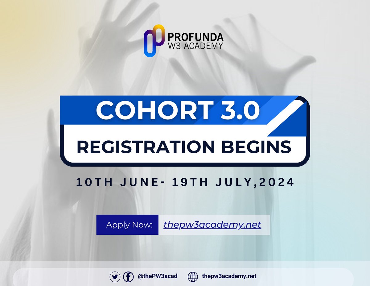 thePW3acad's tweet image. The long awaited day is here!💃💃💃

We are pleased to announce to you that registration for Cohort 3.0 is open.

All interested students are required to visit our website. thepw3academy.net to register  

We cannot wait to have you!

You are in for a change.

LFG!! 🚀🚀