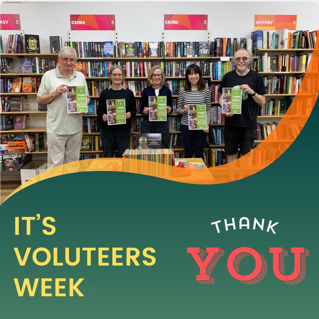 St A Oxfam Bookshop (@staoxfambooks) on Twitter photo At <a href="/StAOxfamBooks/">St A Oxfam Bookshop</a> we've recently been celebrating our #volunteers - we've got over 70 volunteers and between them, they have been with us for over 600 years!! #Oxfam #booksandmusic Find us in Catherine St., open 9-5 daily except Sundays, when it's noon-4pm. At <a href="/StAOxfamBooks/">St A Oxfam Bookshop</a> we've recently been celebrating our #volunteers - we've got over 70 volunteers and between them, they have been with us for over 600 years!! #Oxfam #booksandmusic Find us in Catherine St., open 9-5 daily except Sundays, when it's noon-4pm.