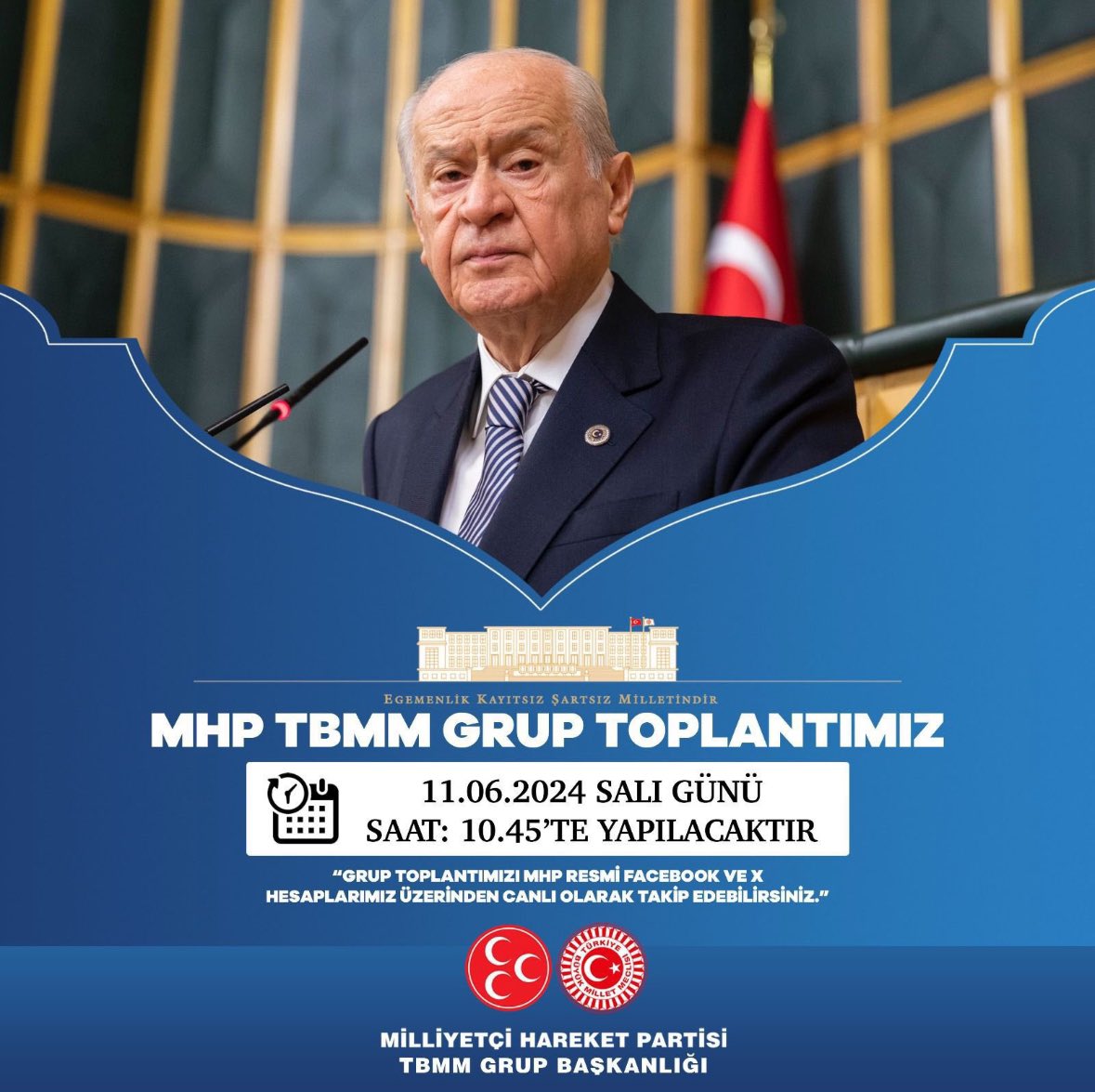 MHP TBMM Grup Toplantımız #11Haziran2024 Salı günü (Yarın) Saat:10.45'te yapılacaktır.

MHP TBMM GRUP BAŞKANLIĞI
<a href="/MhpTbmmGrubu/">MHP TBMM Grubu #MHP</a>