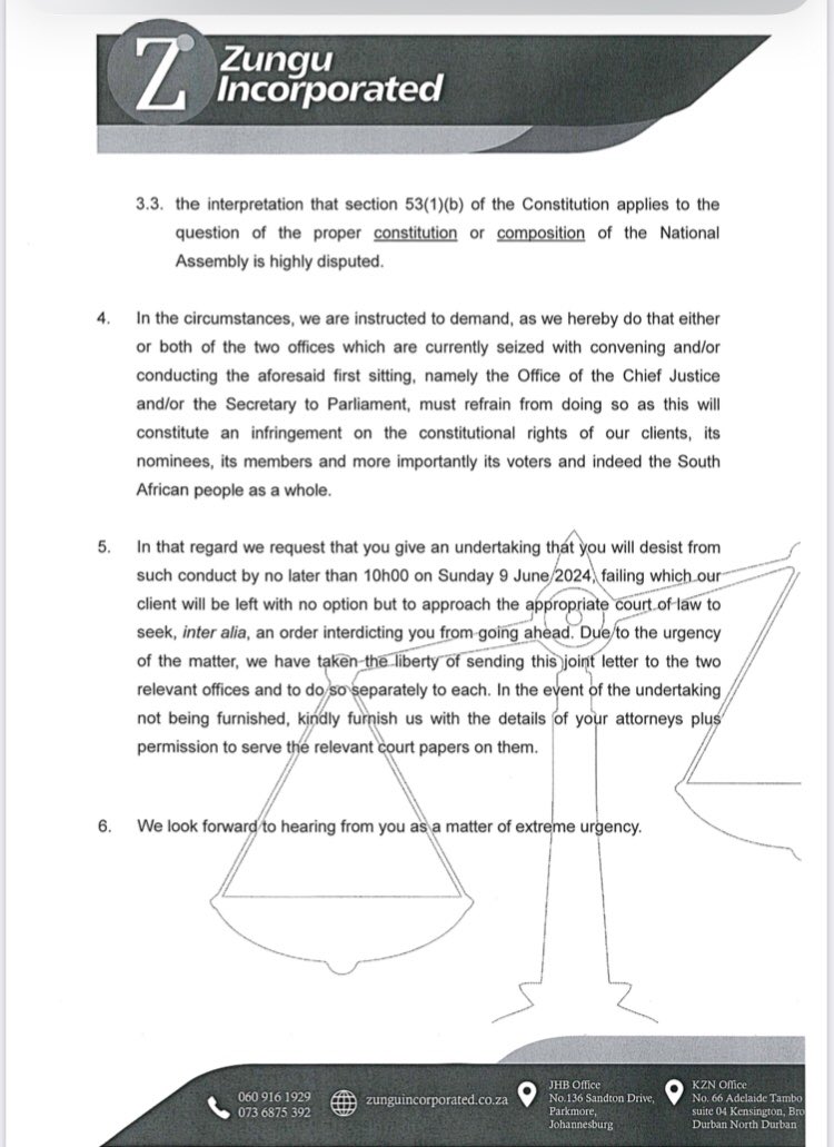 IsmailAbramjee's tweet photo. @xolani_peace @ParliamentofRSA You have obviously not read their attorneys letter to the Secretary of Parliament. Read it slowly below especially paragraph 3.2 then come back. Also read the legal advisor’s point about fruitless and wasteful expenses ITO FMP Act, unless you want to pick up the tab. https://t.co/XArwrRIncJ