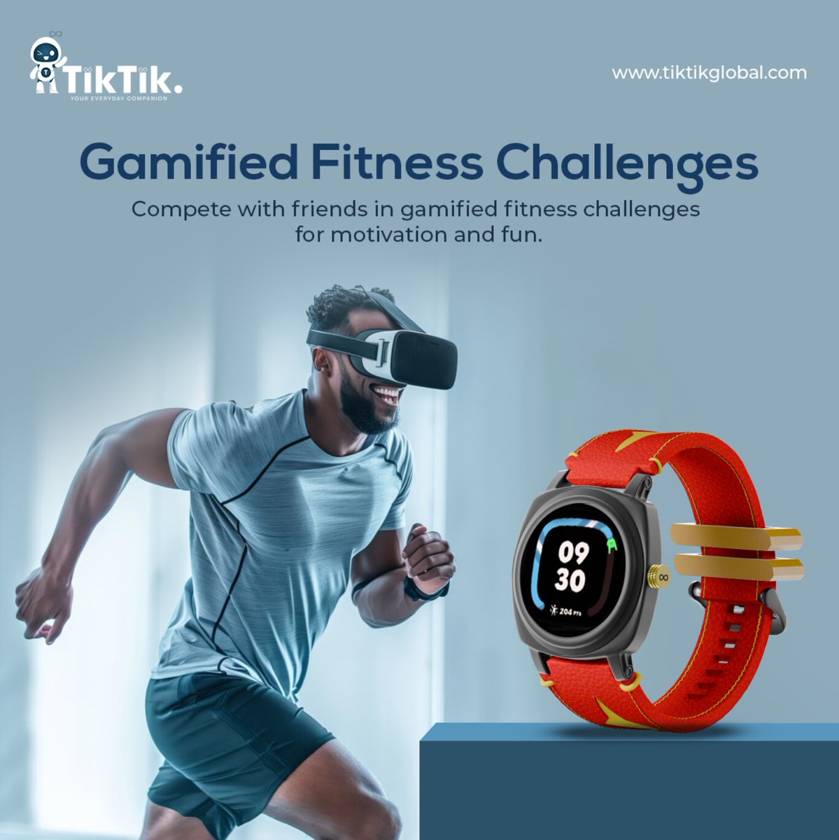 TiktikGlobal's tweet image. 🚀 #Aetherx #Tiktikyoureverydaycompanion #Poweredbytiktik🚀
Get Fit and Have Fun with Gamified Fitness Challenges on Our Smartwatch! 
.
.
🎮🏋️‍♂️⌚️ Elevate Your Fitness Journey with a Touch of Fun! #GamifiedFitness #FitnessChallenges 
#Tiktikglobal #Tiktik #Fashionwatch #Asktiktik