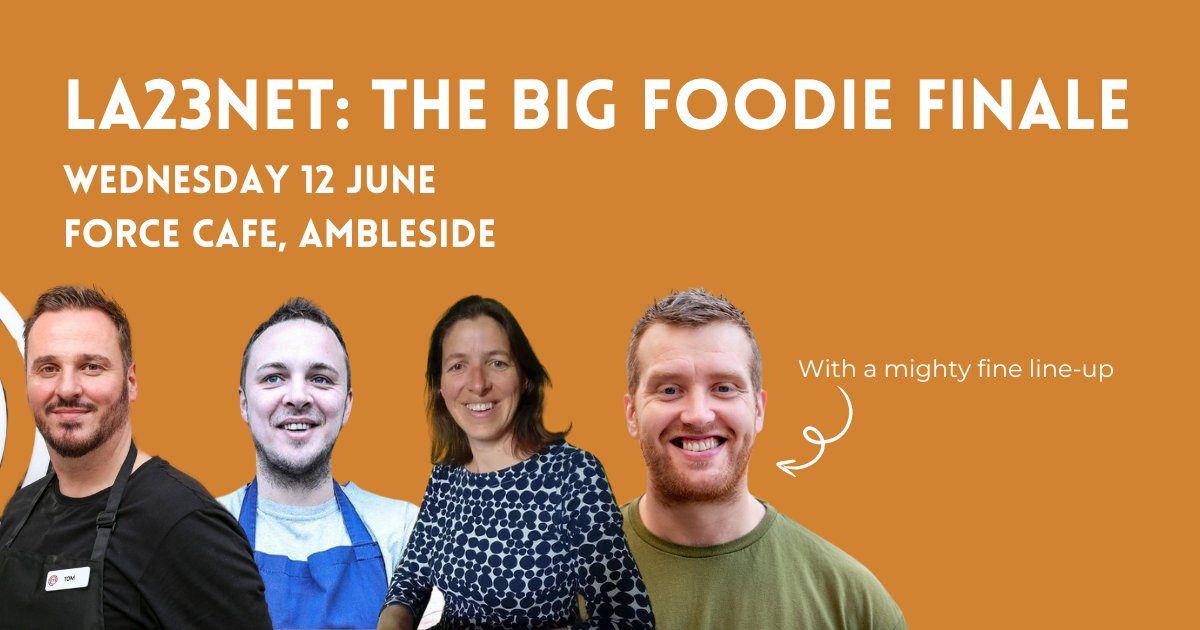 LA23NET (@la23net) on Twitter photo What does MasterChef semi-finalist Tom Johnston, author <a href="/FellFoodie/">Harrison Ward | Fell Foodie</a>, nutritionist Lin Petry and award-winning head chef Scott Fairweather have in common?
They're a part of our mighty fine line-up for <a href="/LA23NET/">LA23NET</a>: The Big Foodie Finale on Wednesday ๐ bit.ly/LA23NET_June
#Cumbria What does MasterChef semi-finalist Tom Johnston, author <a href="/FellFoodie/">Harrison Ward | Fell Foodie</a>, nutritionist Lin Petry and award-winning head chef Scott Fairweather have in common?
They're a part of our mighty fine line-up for <a href="/LA23NET/">LA23NET</a>: The Big Foodie Finale on Wednesday ๐ bit.ly/LA23NET_June
#Cumbria