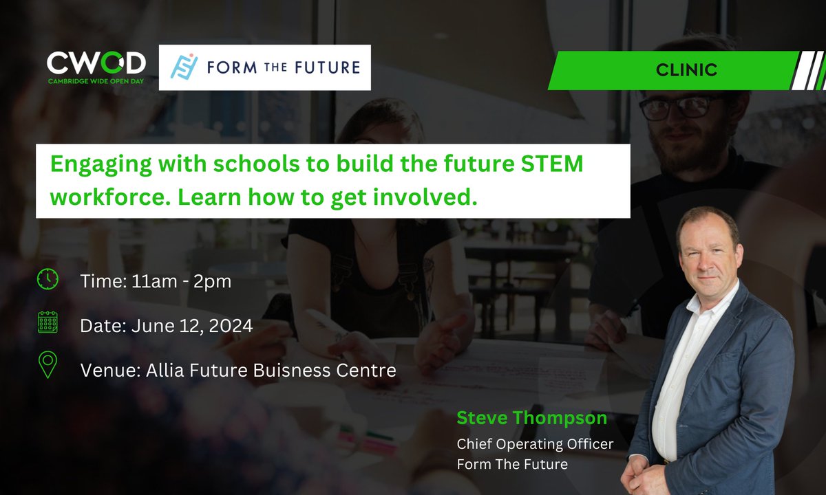 form_future's tweet photo. We are participating in #cambridgewideopenday at the Allia Business Centre on Wed, 12 June from 11am - 2pm.
Come to our stall and hear how we can help you with your outreach and work experience programmes.
#cambridgewideopenday #CWOD24 #CWOD
https://t.co/JGaXvOZy6K https://t.co/1iMaxFW6W9