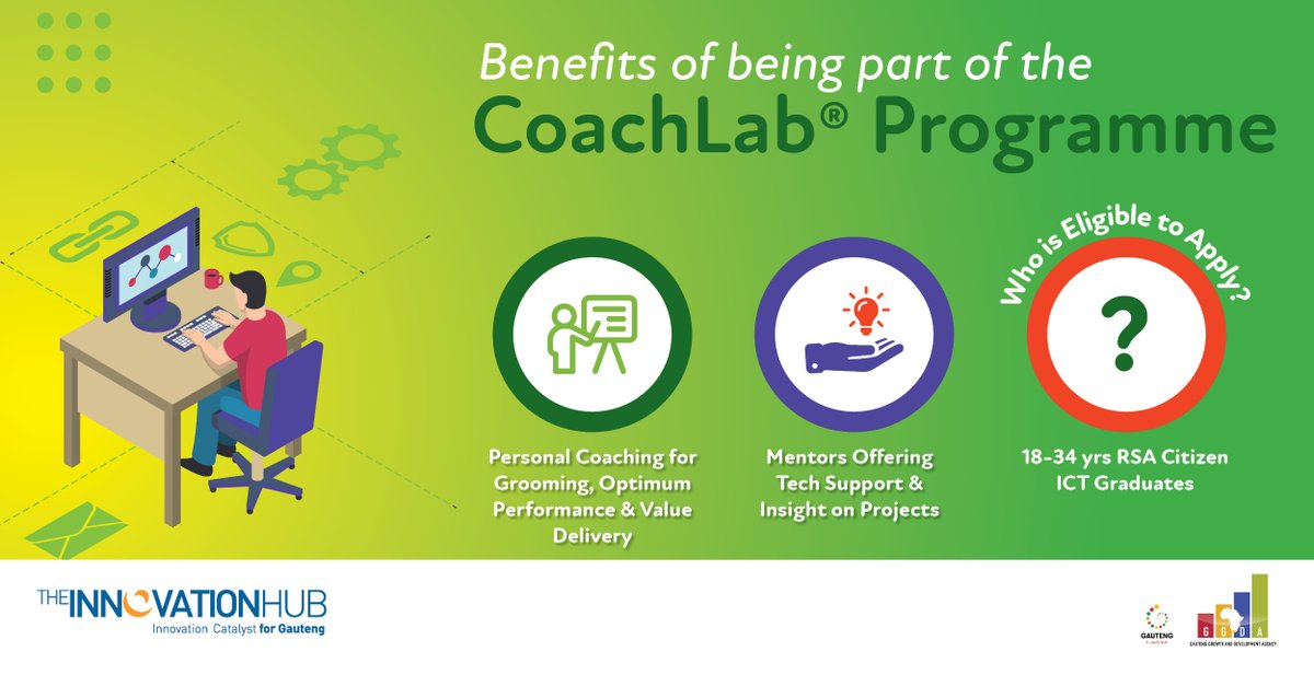 InnovHub's tweet photo. CoachLab® focuses on bridging the gap between academia and the demands of industry. The programme includes personal, leadership and professional development. #YouthMonth #youthmonth2024 #Coachlab #Entrepreneurship #Innovation #GrowingGautengTogether https://t.co/NDAzZPqsyY