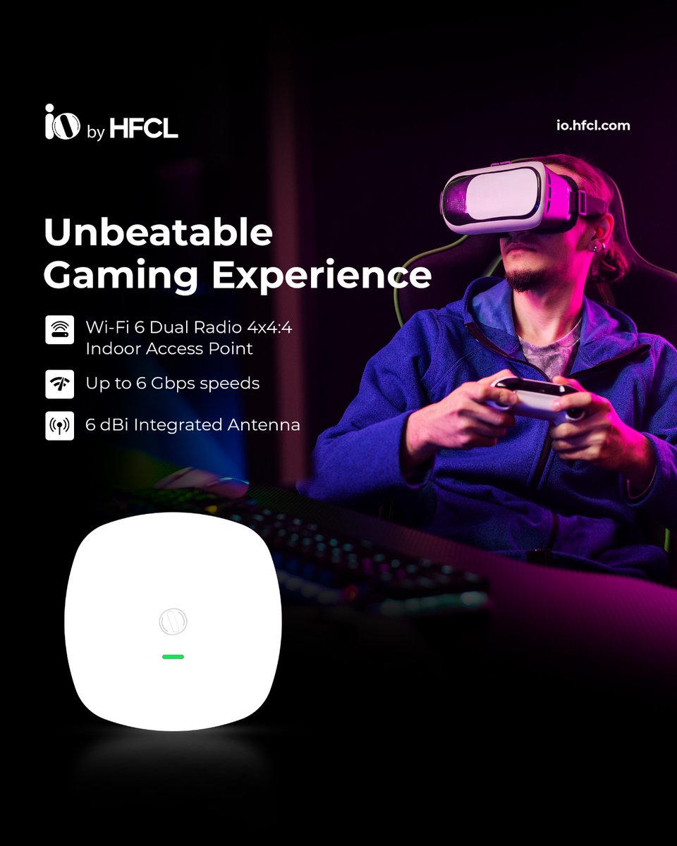 iobyhfcl's tweet image. Experience gaming like never before with our Wi-Fi 6 Indoor Access Point, delivering blazing speeds up to 6 Gbps. Say goodbye to lag and hello to seamless gaming adventures!

#Connectivity #Gaming #Lagfree #iobyhfcl #WiFi6