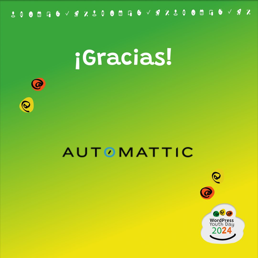 Automattic es patrocinador del #WPYD2024! 🎉
Gracias por apoyar el primer WordCamp para niños y adolescentes en LATAM.👏🏼

#WPYD2024 #Automattic #WordCamp #wordpress #comunidadwordpressnicaragua