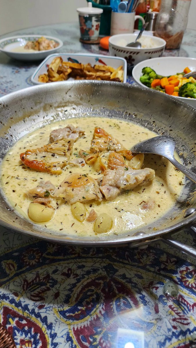 Udah lama gak masak, sekalinya masak bikin Creamy Garlic Chicken...nom nom nom!