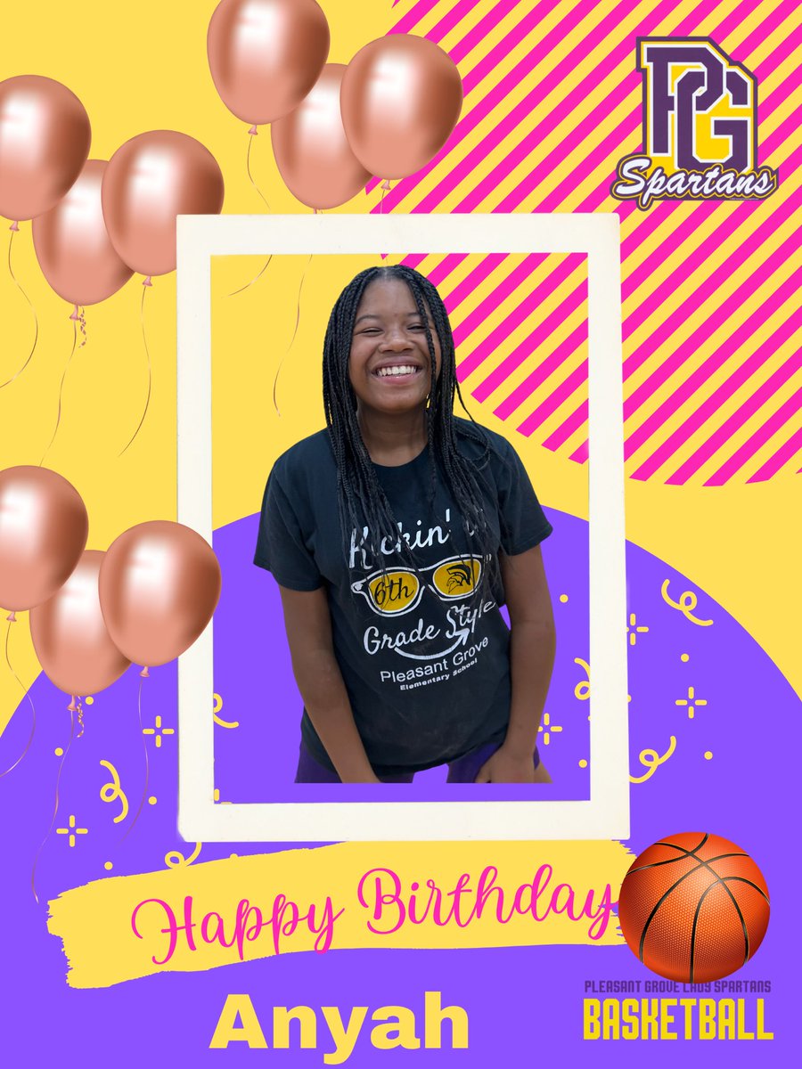 PleasantGroveGBB (@pghswbb) on Twitter photo Happiest Birthday π₯³ Aniyah πππ
Middle School Lady Spartan <a href="/pghs_spartans/">Pleasant Grove High</a> Happiest Birthday π₯³ Aniyah πππ
Middle School Lady Spartan <a href="/pghs_spartans/">Pleasant Grove High</a>