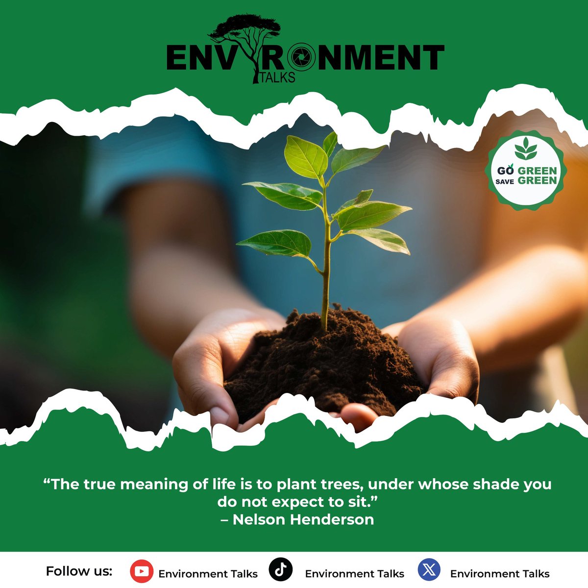 envt_talk's tweet photo. Did you know that the true meaning of life is to plant a tree?

#EnvironmentTalks https://t.co/zMXkAEY8z9
