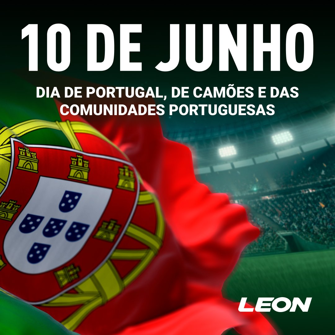 leonbetpt's tweet photo. Hoje celebramos o Dia de Portugal, de Camões e das Comunidades Portuguesas! 🇵🇹✨ 

amos celebrar a língua portuguesa, os nossos feitos e tradições que nos fazem únicos. Viva Portugal e todos os portugueses! 🎉 

#DiaDePortugal #OrgulhoPortuguês #10deJunho https://t.co/nOhiRRdbtc