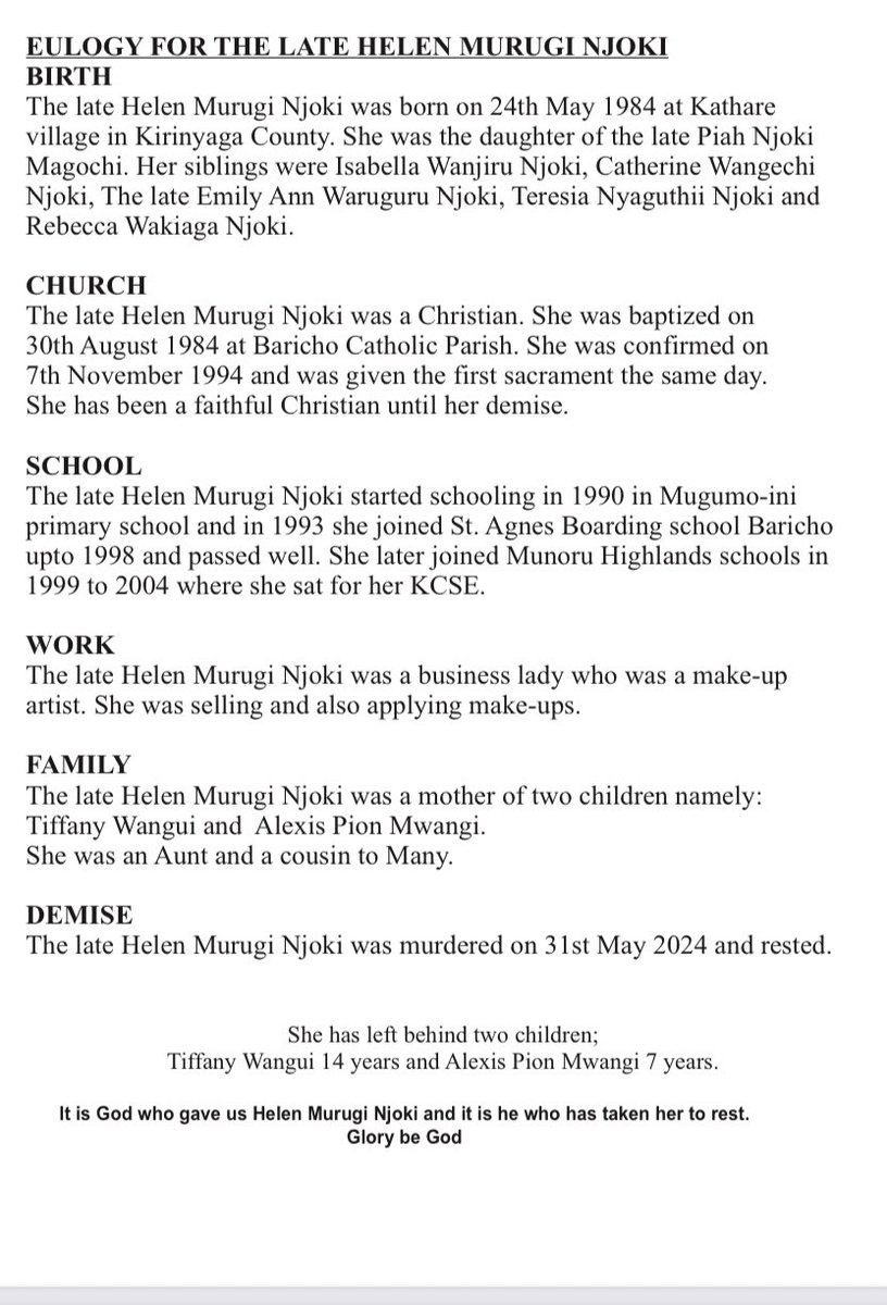 Owaahh's tweet photo. The child that Piah Njoki was carrying when her husband gouged out her eyes on the dark violent night recounted here, was murdered on May 31st 2024 by her husband. https://t.co/ukamN0dIzX