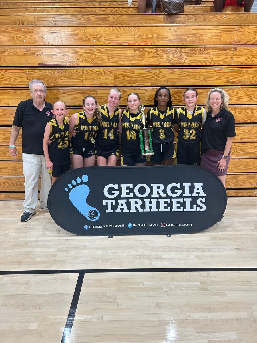 GAPistols2017's tweet photo. The 7th grade team lost yesterday to the Peak Performance National Team 48-36 but we won our other games and played them again tonight at 7 pm in the 8th grade Championship. We won tonight 27-21 in a very exciting game https://t.co/BUKOp92q9i
