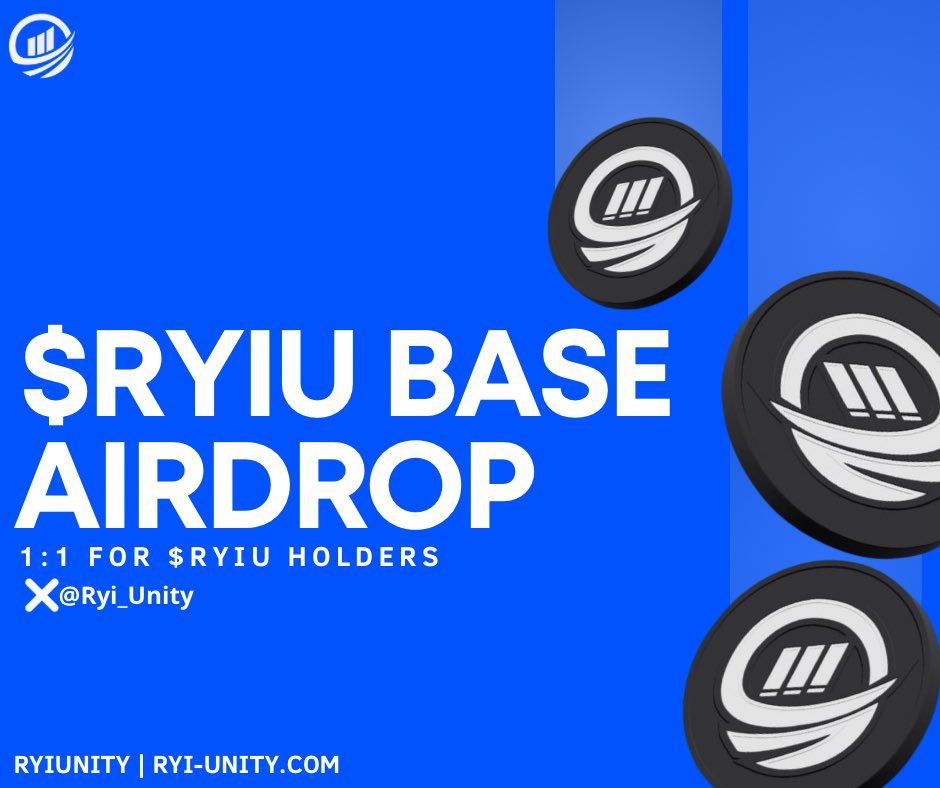 DEFIDASH_'s tweet image. 𝗥𝘆𝗶𝘂𝗻𝗶𝘁𝘆 𝗶𝘀 𝗕𝗮𝘀𝗲𝗱🔵

🚀 Migration to Base Chain starts June 19 and it’s stress-free! 
Just hold $Ryiu BSC in your wallet and get 1:1 $Ryiu Base airdropped. 

#Basechain #Ryiunity #Airdrop
