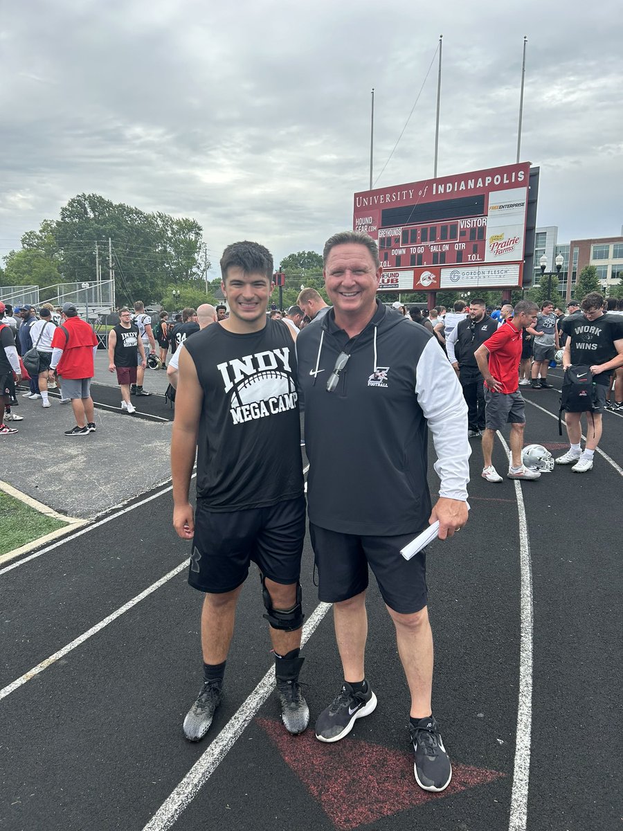 brody_sommers's tweet photo. I had a great time at the Chris Keevers @UIndyFB mega camp. Thank you @KeeversChris @JimCordle63 and @CoachLauckTU for the great conversations. https://t.co/4OmZ9S9wBX