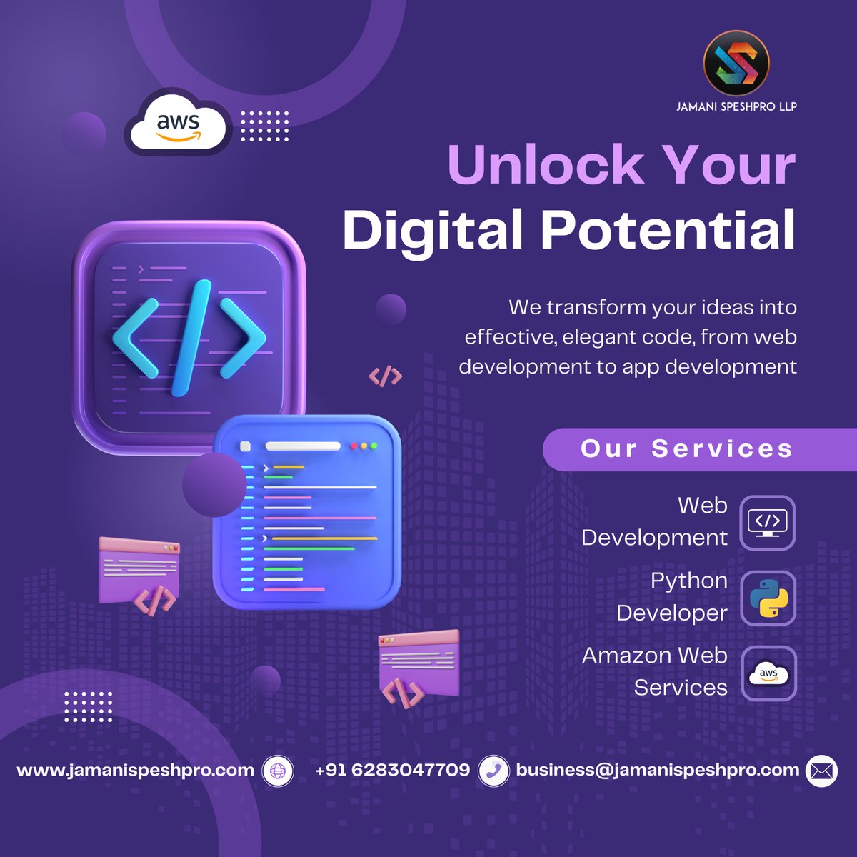 JamaniSpeshpro's tweet photo. 🔓 Unlock Your Digital Potential with us! 💻 
We specialize in transforming your ideas into elegant, effective code. 
Let's elevate your digital presence together! 
🔗 Learn more: https://t.co/JtVk23creN 
📧 Contact: business@jamanispeshpro.com 
📱 +91 6283047709 https://t.co/nThu9KBz8q