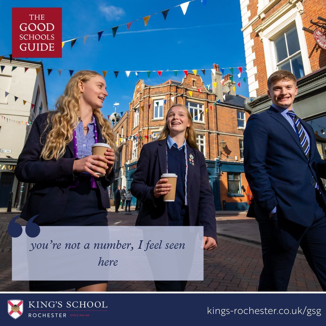 KingsSchoolRoch's tweet photo. Our latest @GoodSchoolsUK review is now live. 

"Pupils say 'you’re not a number, I feel seen here' and that they feel 'part of a very special family'."

Read the full review here: https://t.co/u3vKSzTl2p 

#KingsSchoolRochester #GoodSchoolsGuide #Education https://t.co/EosVNXCJVG