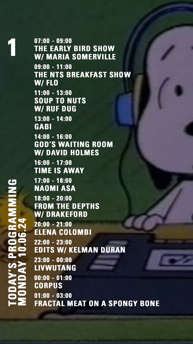 NTSlive's tweet photo. Today on NTS 🧵
@drakefard @livwutang @RufDug @ElenaColombi @SKYAPNEA @SilviaKastel @1blackwealth https://t.co/UISa6jdTsa