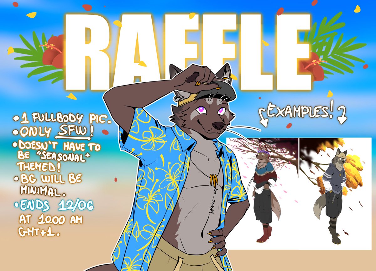 Raffle!!! :3 Follow, retweet and comment with your ref, I'll choose one at random! Character can be anything, if they're not anthro, I'll make them!
And thank you for supporting me really :3 
SFW ONLY