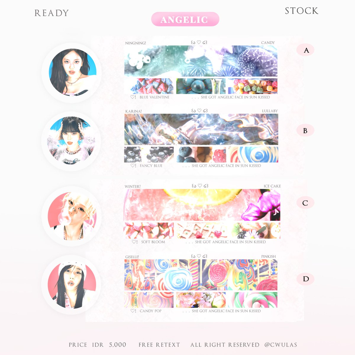 cwulas's tweet photo. ㅤㅤㅤ
help repost?  .  .   ♡!  #zonauang 

Mou bring you aespa layout (  IDR  5,000  ) within free replacement text. Claim at my dm, see you!
ㅤㅤㅤ https://t.co/1eMPZDjZmL