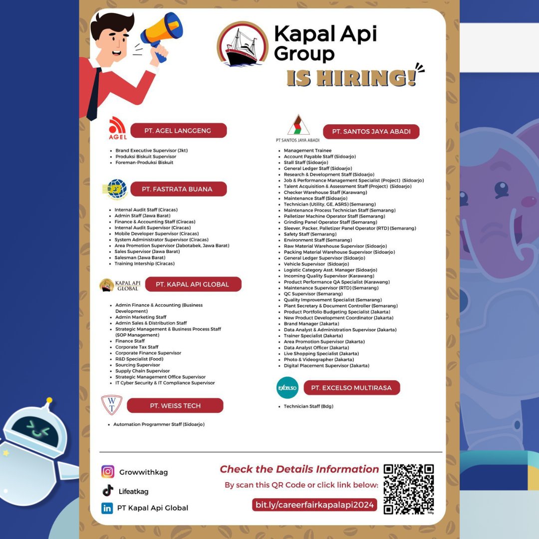 ITBCareerCenter's tweet photo. [JOB VACANCY]

KAPAL API GROUP GOES TO ITB

Cari tahu informasi lengkapnya di >> https://t.co/W3mOHLCWh7
Sebelum 18 Juni 2024

#itbcc #karirITB #ITBcareer #lowongan #BePartofUs #loker https://t.co/O77mxguJKR