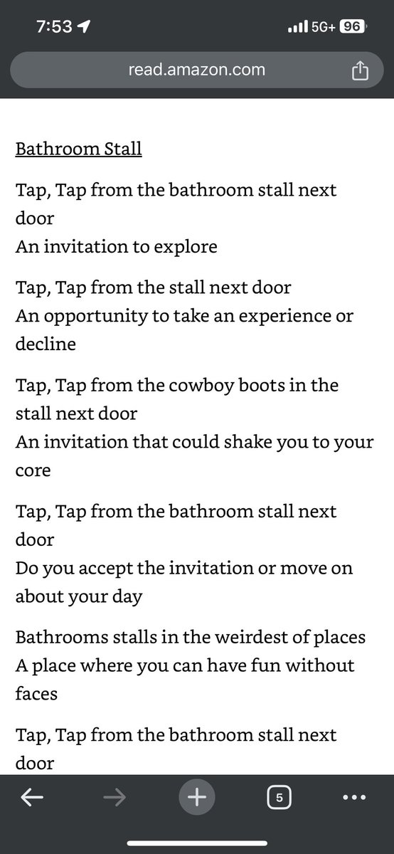 ToneyWriting's tweet photo. Bathroom stall by Austin Pullen. From my new poem book tender passions. Get it now in paperback or on kindle. Link: https://t.co/GCuPV2tvnr #gay #gayboy #gayguy #gaypoems #gaywriting #lgbt #gaypoetry https://t.co/8iPUBVEAnx