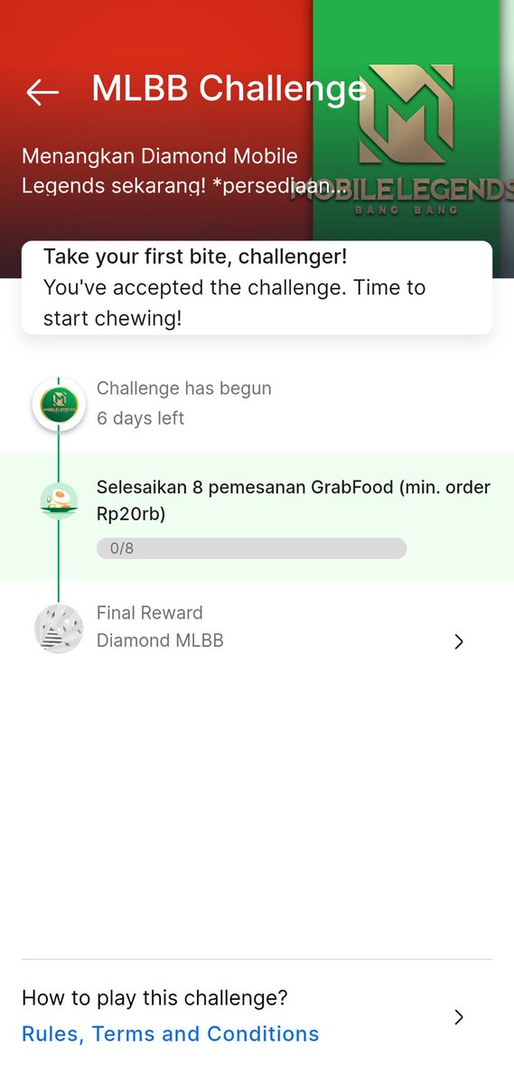 mlbbfess's tweet photo. Masih belom move on dari match final kemaren? ikutan MLBB challenge di Grab aja yuk! baru tau kl order GrabFood bisa dapetin DIAMOND gratis. Buruan sampai 16 juni guys! Ikutan aja disini https://t.co/1eaMR8hsgU
#MLBBChallenge #grabid https://t.co/vv9VsMgEYg