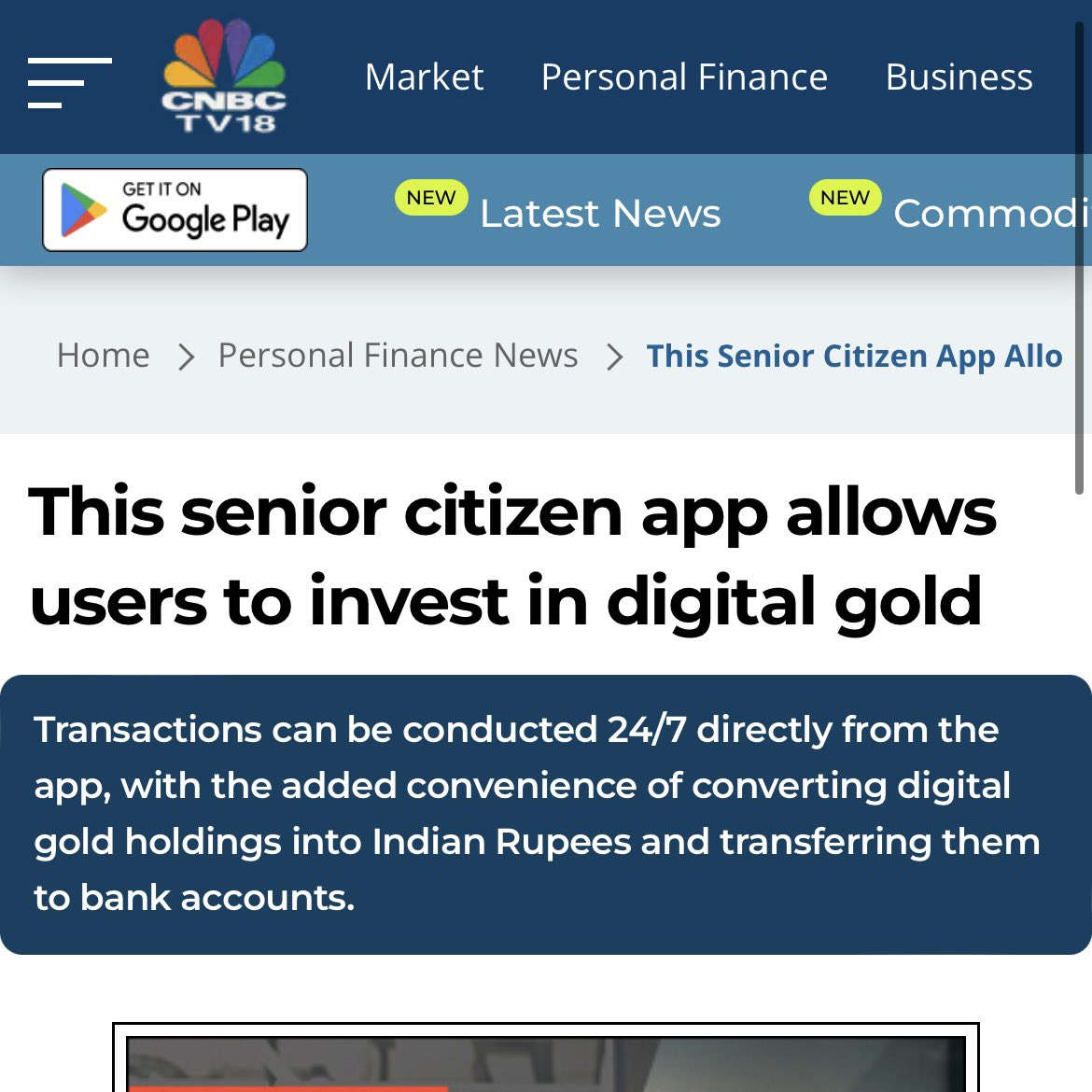ConfianceComm's tweet photo. Featured on CNBC TV 18, Khyaal's collaboration with CaratLane introduces a revolutionary digital gold investment platform tailored for senior citizens.
@CNBCTV18News @KhyaalFamily 
#confiance #candidcommunication #PR #khyaal https://t.co/57wmKKfGSO