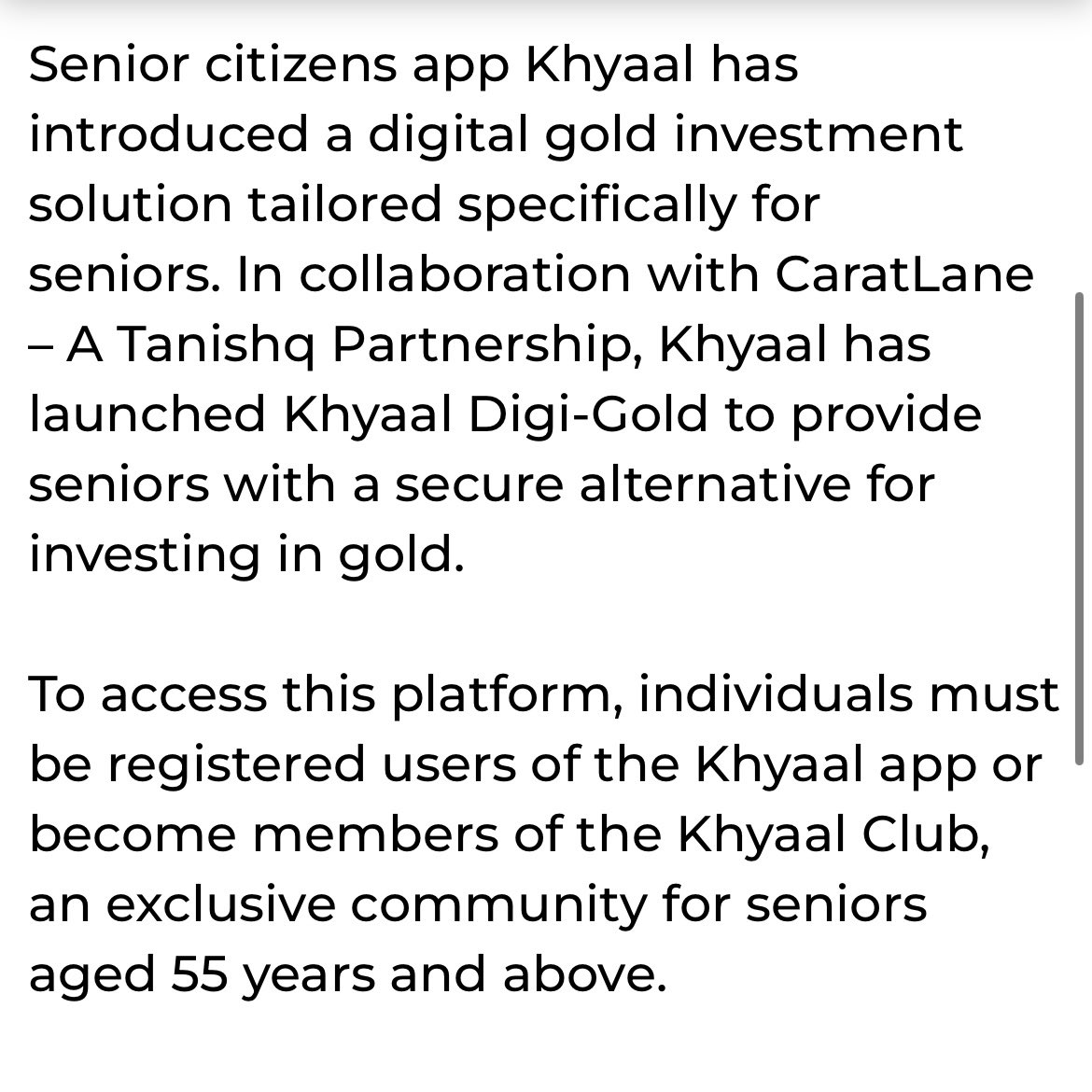 ConfianceComm's tweet photo. Featured on CNBC TV 18, Khyaal's collaboration with CaratLane introduces a revolutionary digital gold investment platform tailored for senior citizens.
@CNBCTV18News @KhyaalFamily 
#confiance #candidcommunication #PR #khyaal https://t.co/57wmKKfGSO