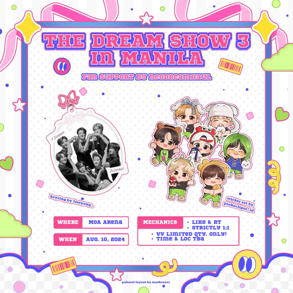 neodreamhaul's tweet photo. °✮⋆˙ TDS3 IN MNL FANSUPPORT ⁺ᰔ ⋆ 
           𐙚 by @neodreamhaul ₊˚⊹♡ྀིྀི 

✶ like &amp; rt
✶ vv limited qty only!
✶ time &amp; loc tba on dday

˚୨୧⋆｡˚ see you!

#NCTDREAM_THEDREAMSHOW3_in_MNL 
#THEDREAMSHOW3_in_MANILA
#THEDREAMSHOW3_in_MNL https://t.co/1kgEGl08aL