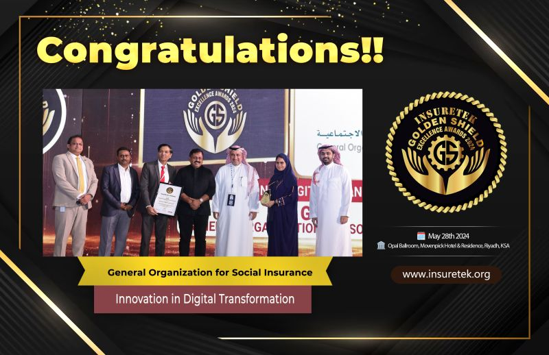 🎉 Congratulations to <a href="/GosiCare/">العناية بالعملاء</a>  - General Organization for Social Insurance for winning the prestigious 𝐈𝐧𝐧𝐨𝐯𝐚𝐭𝐢𝐨𝐧 𝐢𝐧 𝐃𝐢𝐠𝐢𝐭𝐚𝐥 𝐓𝐫𝐚𝐧𝐬𝐟𝐨𝐫𝐦𝐚𝐭𝐢𝐨𝐧 Award at the 𝐈𝐧𝐬𝐮𝐫𝐞𝐓𝐞𝐤 𝐆𝐨𝐥𝐝𝐞𝐧 𝐒𝐡𝐢𝐞𝐥𝐝 𝐄𝐱𝐜𝐞𝐥𝐥𝐞𝐧𝐜𝐞 𝐀𝐰𝐚𝐫𝐝𝐬 𝟐𝟎𝟐𝟒🏆