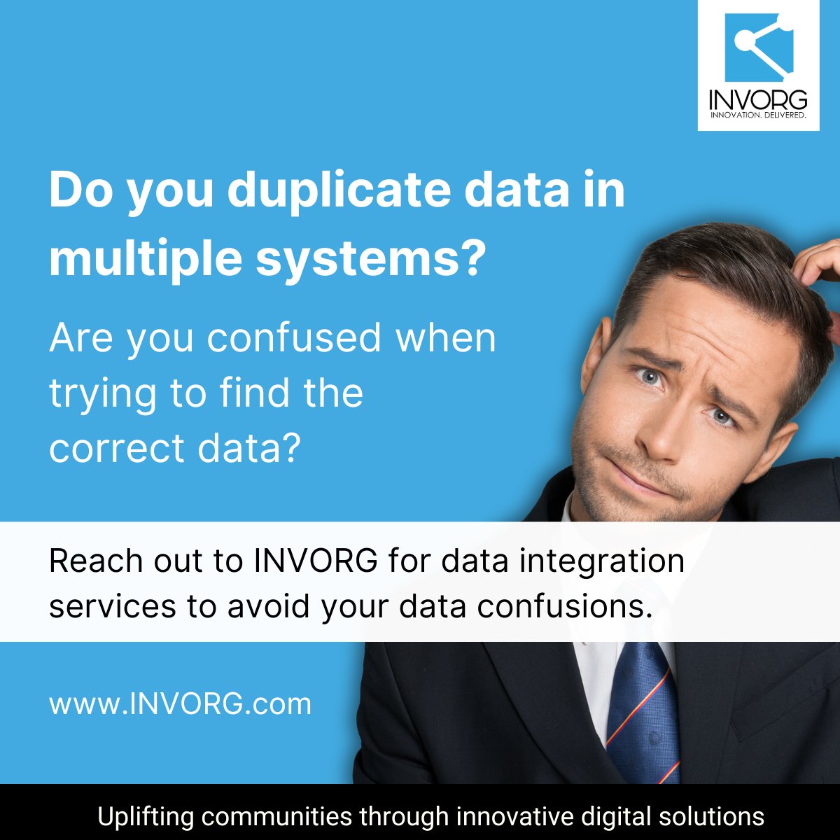 invorg's tweet photo. Searching data in multiple systems is a waste of time. INVORG's data integration seamlessly connects your systems, saving you time, headaches, &amp; frustration.

Contact us - https://t.co/YFQhhrxcCf

#dataintegration #datamanagement #datagovernance #canada https://t.co/vWA1RLyAI9