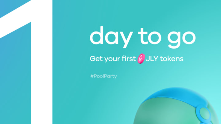 jlyvrs's tweet photo. T-1 Day to go! ⏳

Get your first $JLY tokens 🌊🌊

 #PoolParty https://t.co/z34RZDEAti