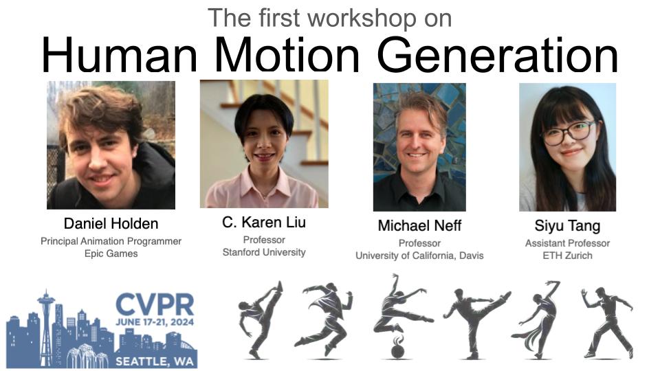 HuMoGen <a href="/CVPR/">#CVPR2026</a>  is happening next week🔥🔥🔥
[Tue, June 18, from 8:30 AM to 1:00 PM @ Summit 430]
Don't miss out our great speakers and 21 accepted papers!!
Full schedule @ humogen.github.io
