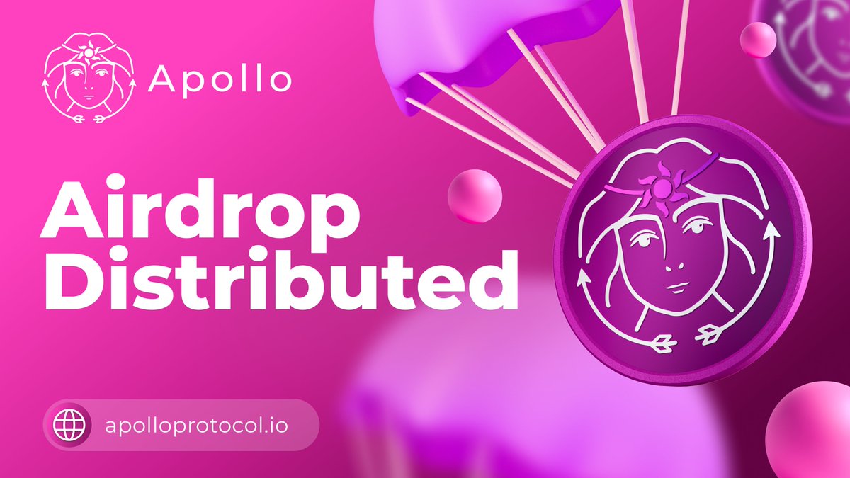 Check your wallets because $APOLLO airdrop has been distributed to 981 addresses! 🛩

Feel free to farm or stake with your airdropped $APOLLO tokens on 👇

farming.deotoken.io/farms

#APOLLO #Polkadot #lending #borrowing #token #launch #airdrop