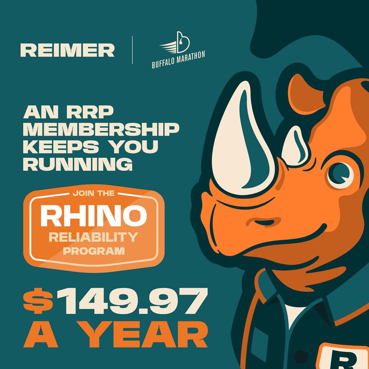 BuffaloMarathon's tweet photo. Congrats to all Buffalo Marathon runners! Keep the momentum with a Reimer Rhino Reliability Membership: priority scheduling, extended warranties, complimentary maintenance checks, and more for just $149.97/year. Don’t wait—join today at https://t.co/63p4Jgs9i6.

#BuffaloMarathon https://t.co/OptjOfbPiX