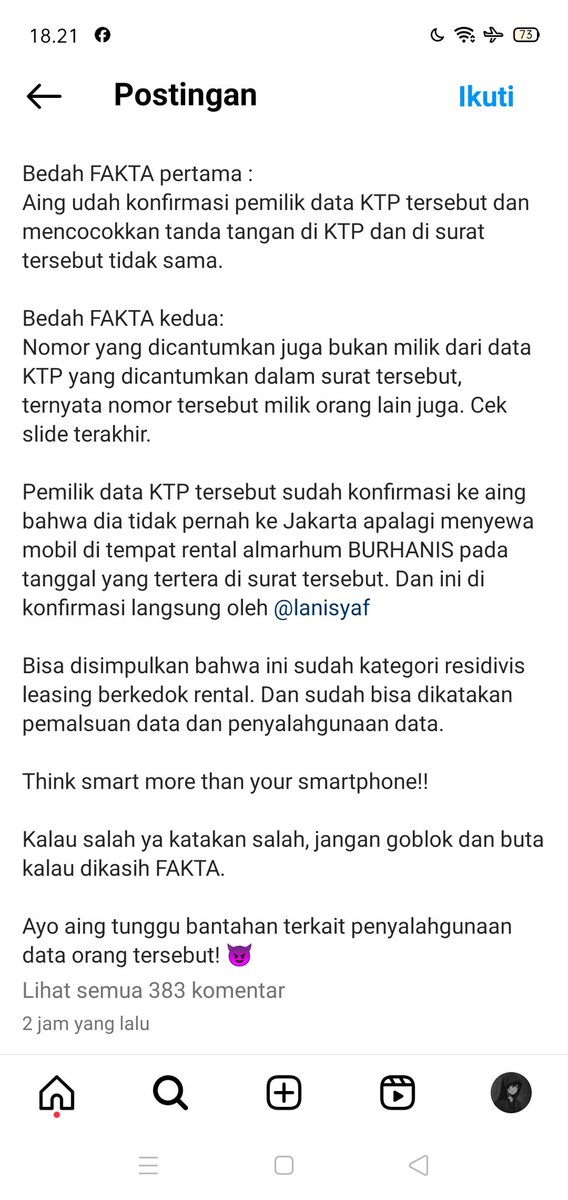 dhemit_is_back's tweet photo. Teruntuk Sahabat kami di dimensi IG Voltcyber.V2 soal kasus Sukolilo Pati Jawa Tengah 
- Kami Sepakat dgn ID yang di pakai penyewa mgkn itu disalah gunakan ( Ada laporan kehilangan memang)
- Kami pun sepakat ini sebuah
 jaringan mafia mobil didalamnya
- Tapi data Bunharis valid sesuai Dispenduk Nomer tlp Valid didaftarkan sesuai NIK 
- 3 korban selamat salah satunya memang leasing/Kolektor dari data yang kami dapat,malah ada info mbl itu sudah berada disana lebih dari 1 tahun 

Korban tetaplah korban kita wajib dukung ungkapan Polisi soal ini
Kita tunggu saja hasil @poldajateng_ ungkap semua tabir kasus ini dan tangkap semua yg terlihat dalam aksi masa ini