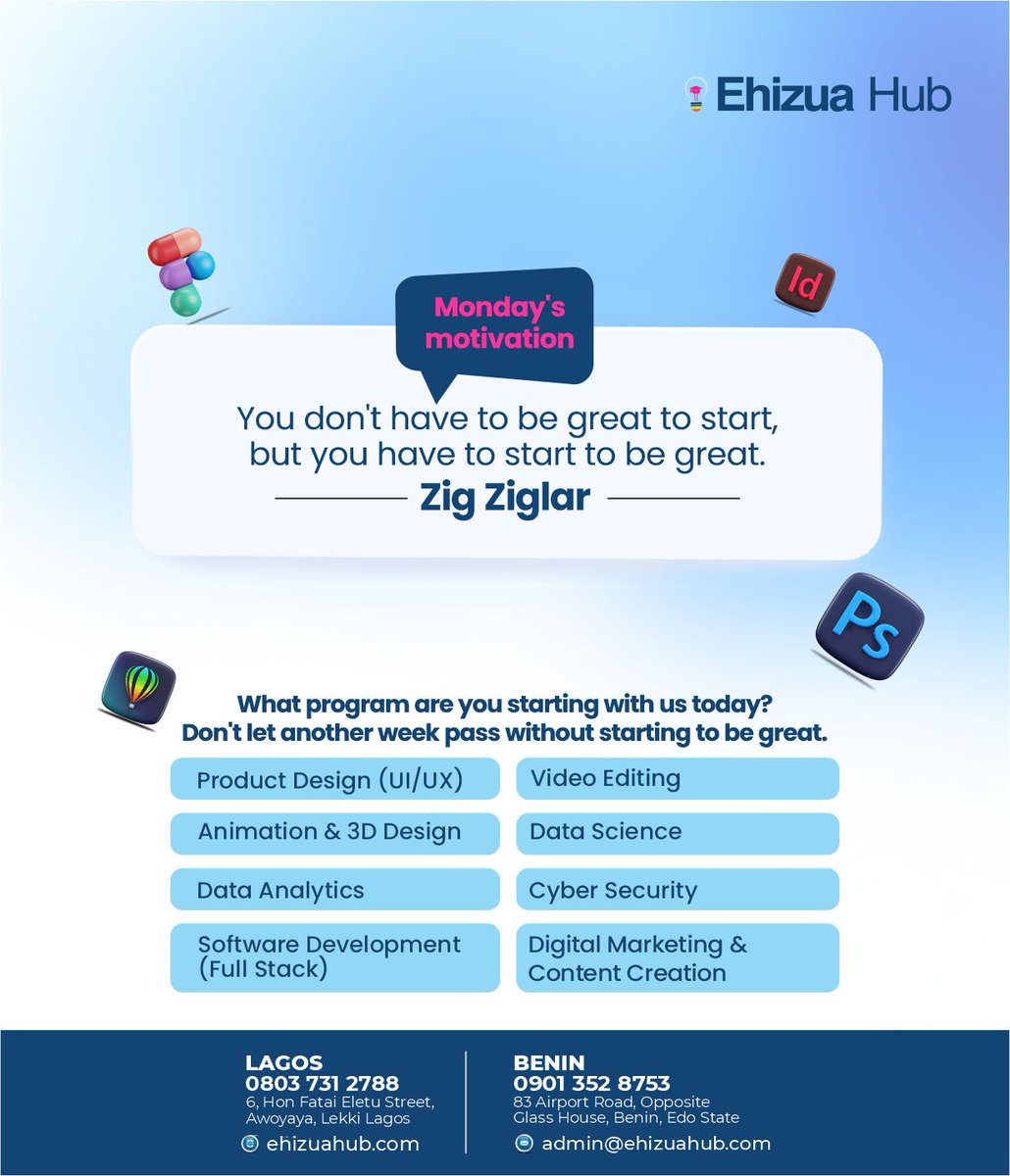 Ehizua_hub's tweet photo. 🎉This is another great week 🎉
One new skill is all you need to get you out of that cycle and move you to the best face of your life...

Happy best Monday🥰 https://t.co/P4WSZJu1bB