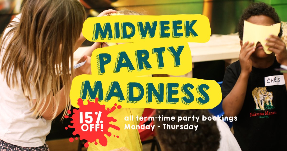 WildThingsPlay's tweet photo. It's that final stretch of term before the summer holidays, which means there's limited time left to get 15% off party bookings on Mondays, Tuesdays, Wednesdays and Thursdays - this offer is only available for party bookings during term time ⏳ https://t.co/Cagfx8owCx
